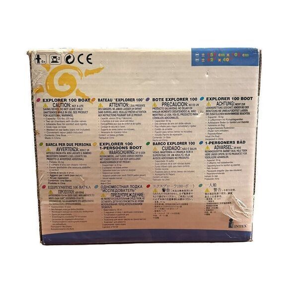 The Wet Set Intex EXPLORER 100 Inflatable Boat Raft 01” 62 × 40 NEW SEALED 58329 - Picture 6 of 7